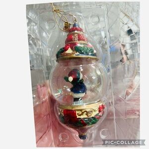 Kirkland Signature Snowman Water Globe Christmas Ornament 4.5” Boxed